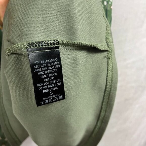 Lush Wrap Top Flutter Sleeve Midi Dres Womens S Sage Green Floral Tiered Ruffle - Picture 11 of 14